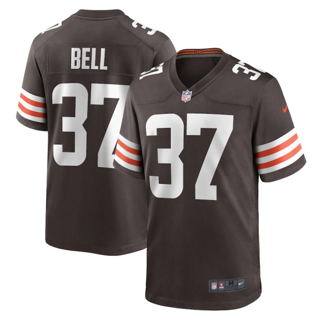 mens nike danthony bell brown cleveland browns game player jersey